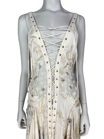 Archival Roberto Cavalli Resort 2015 Embellished Silk Boho Gown