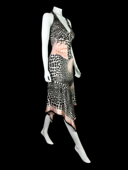 Roberto Cavalli Spring 2004 Corset Halter Neck Silk Dress