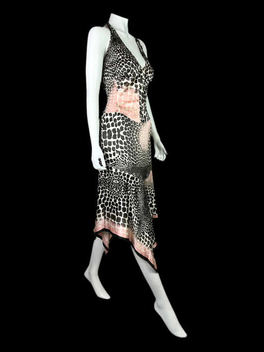 Roberto Cavalli Spring 2004 Corset Halter Neck Silk Dress