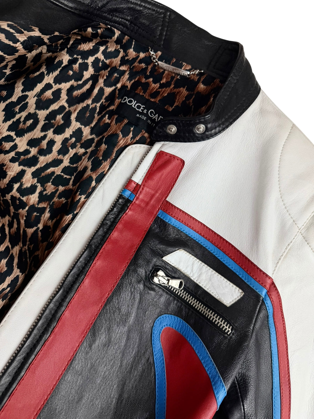 Rare Runway Dolce & Gabbana Spring 2001 Leather Moto Coat