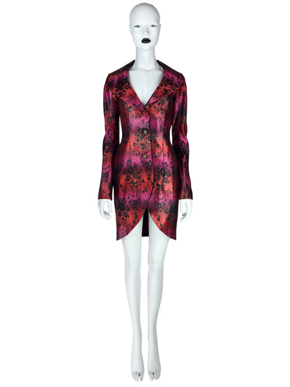 John Galliano Spring 1998 Gradient Jacquard Tulip-Hem Blazer