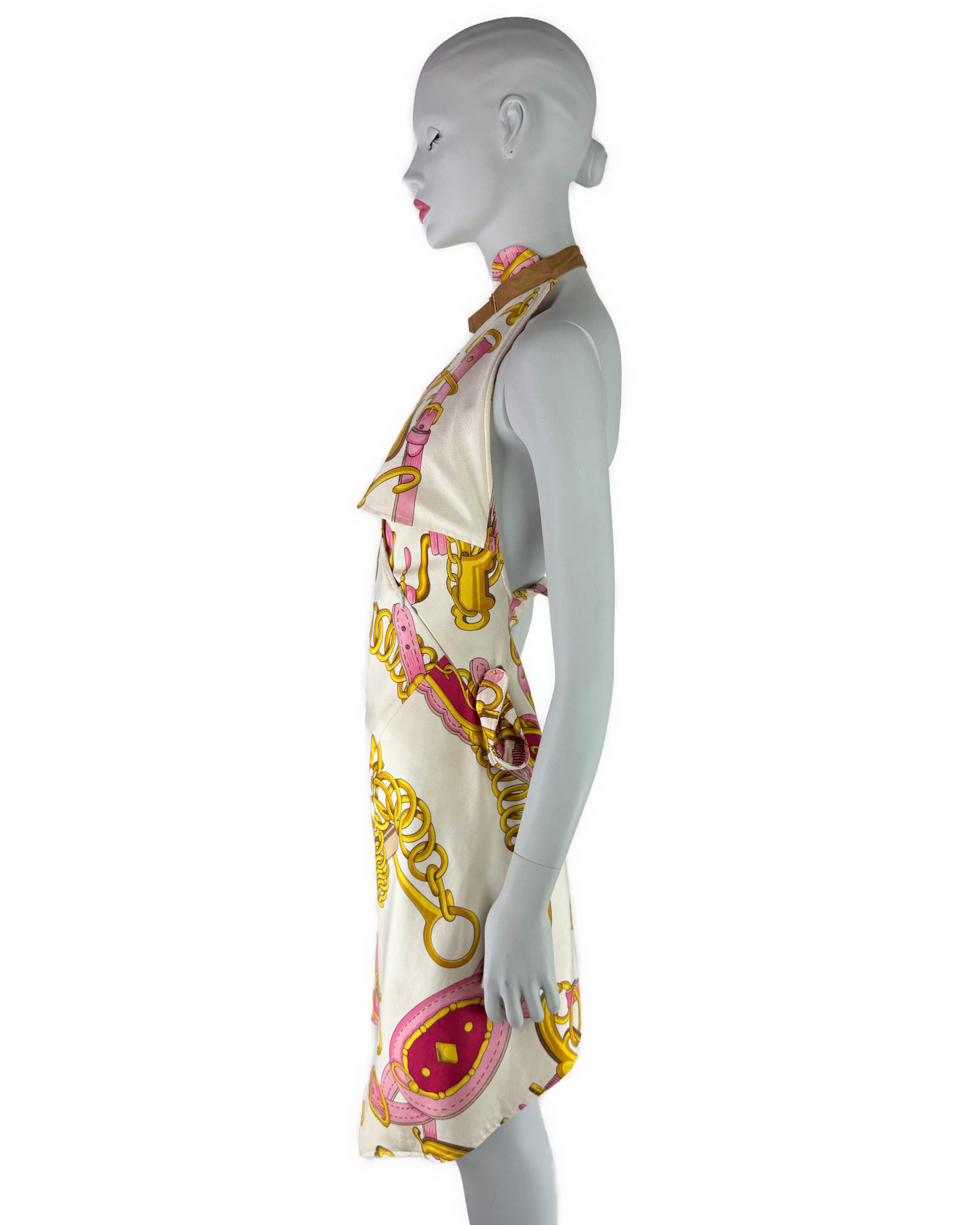 Dior by John Galliano Spring 2000 Runway Silk Equestrian Scarf Dress