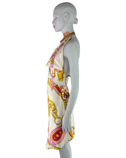 Dior by John Galliano Spring 2000 Runway Silk Equestrian Scarf Dress