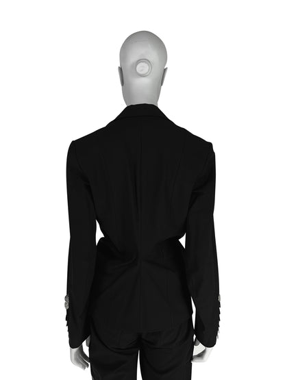Dior by John Galliano Spring 2004 Black Suit with Silver Logo Coins