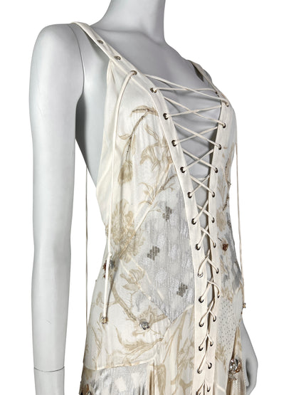 Archival Roberto Cavalli Resort 2015 Embellished Silk Boho Gown