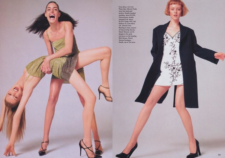 Prada Fall 1997 Beaded Off-white Velvet Dress