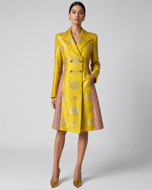 Versace Fall 2002 Patchwork Jacquard Coat