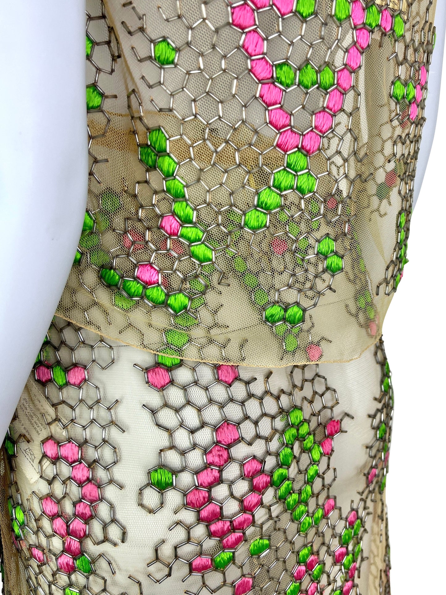Fendi Spring 2000 Embroidered Mesh Ensemble