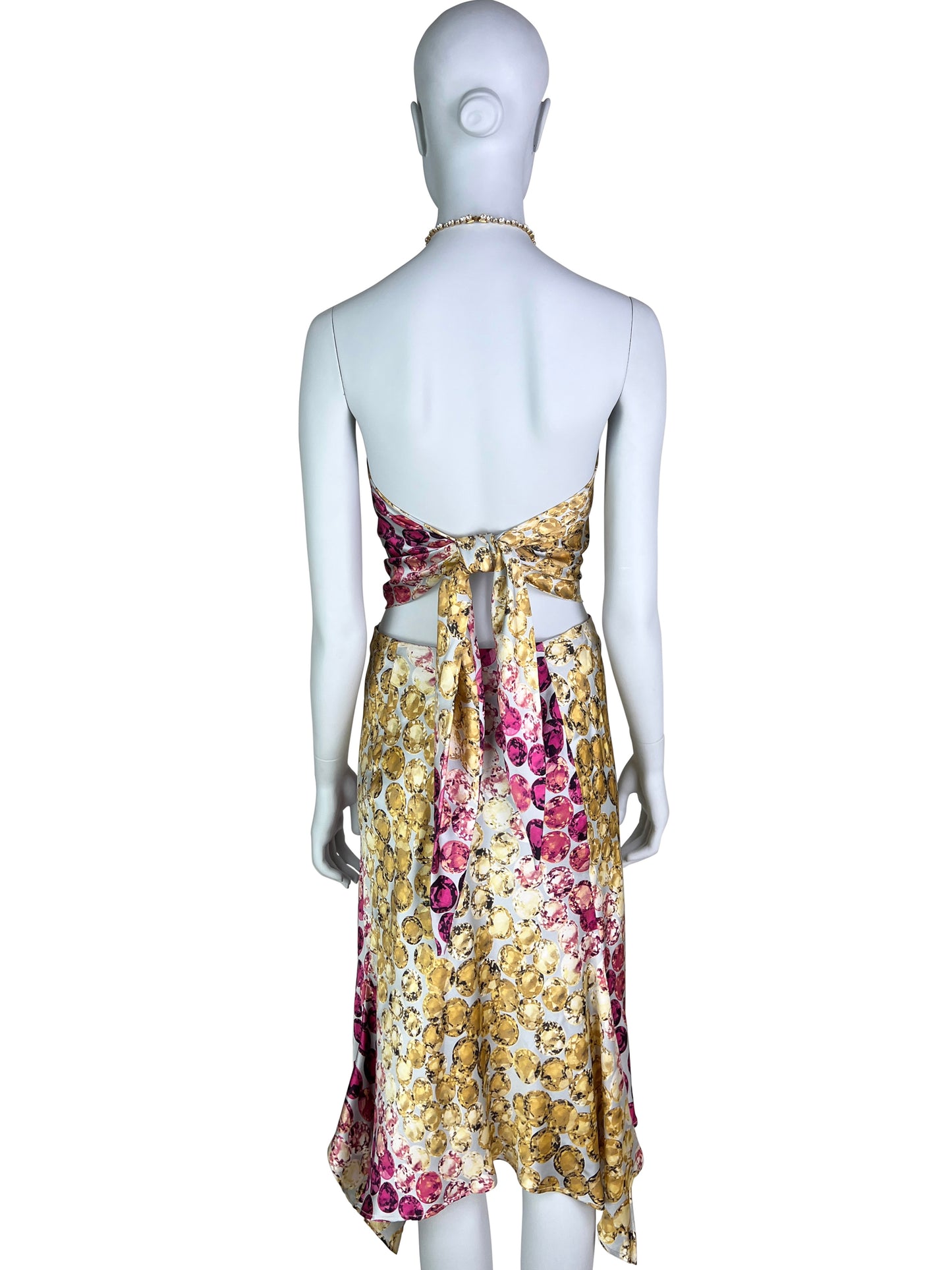 Roberto Cavalli Spring 2000 Gemstone Print Silk Set