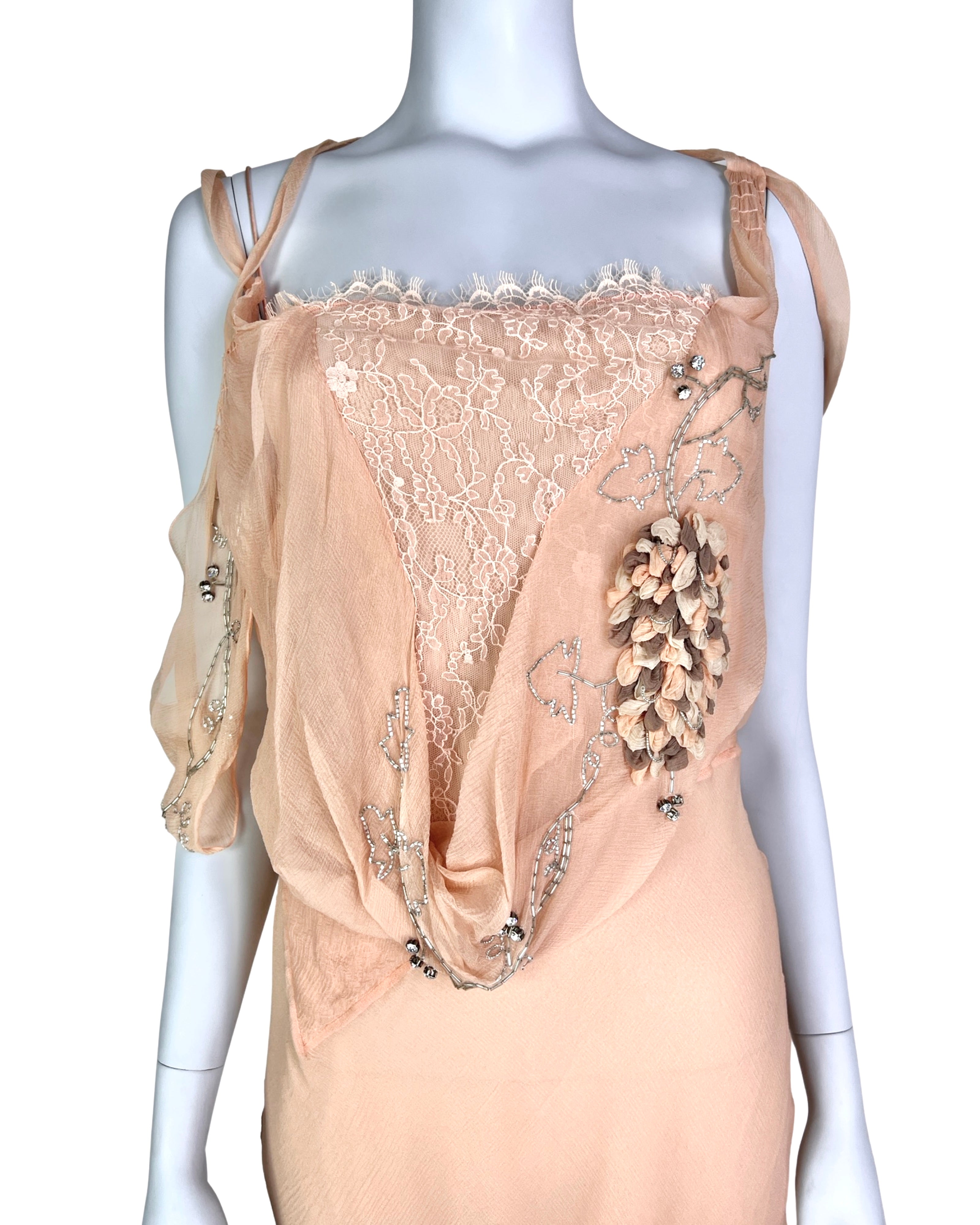 John Galliano Fall 2005 Silk Embellished Dress