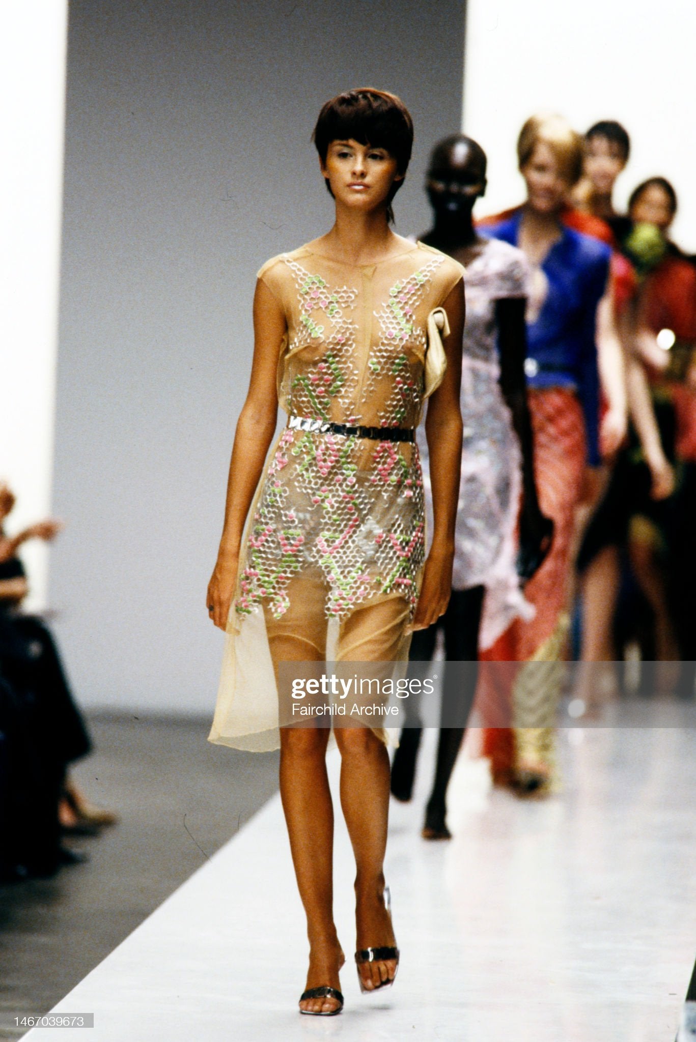Fendi Spring 2000 Embroidered Mesh Ensemble