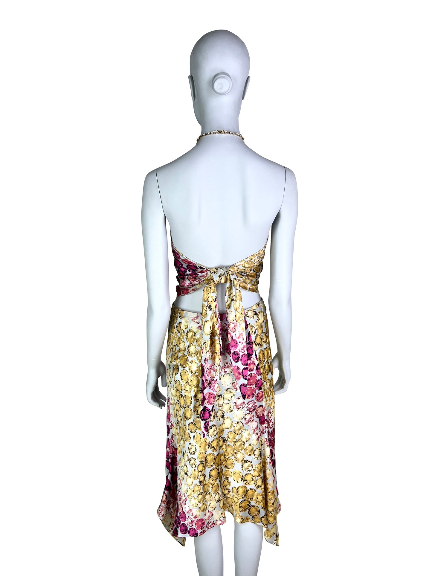 Roberto Cavalli Spring 2000 Gemstone Print Silk Set