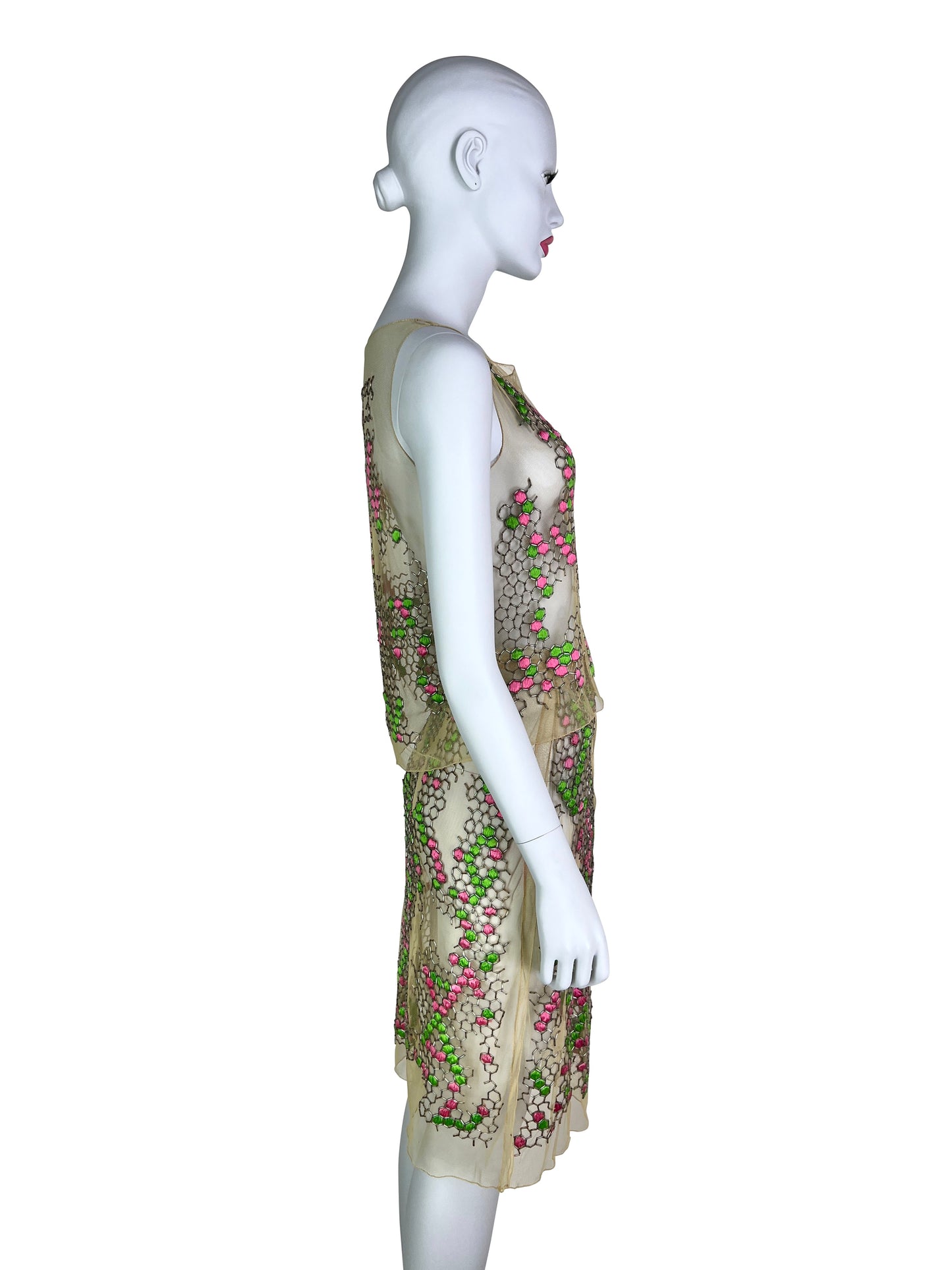 Fendi Spring 2000 Embroidered Mesh Ensemble