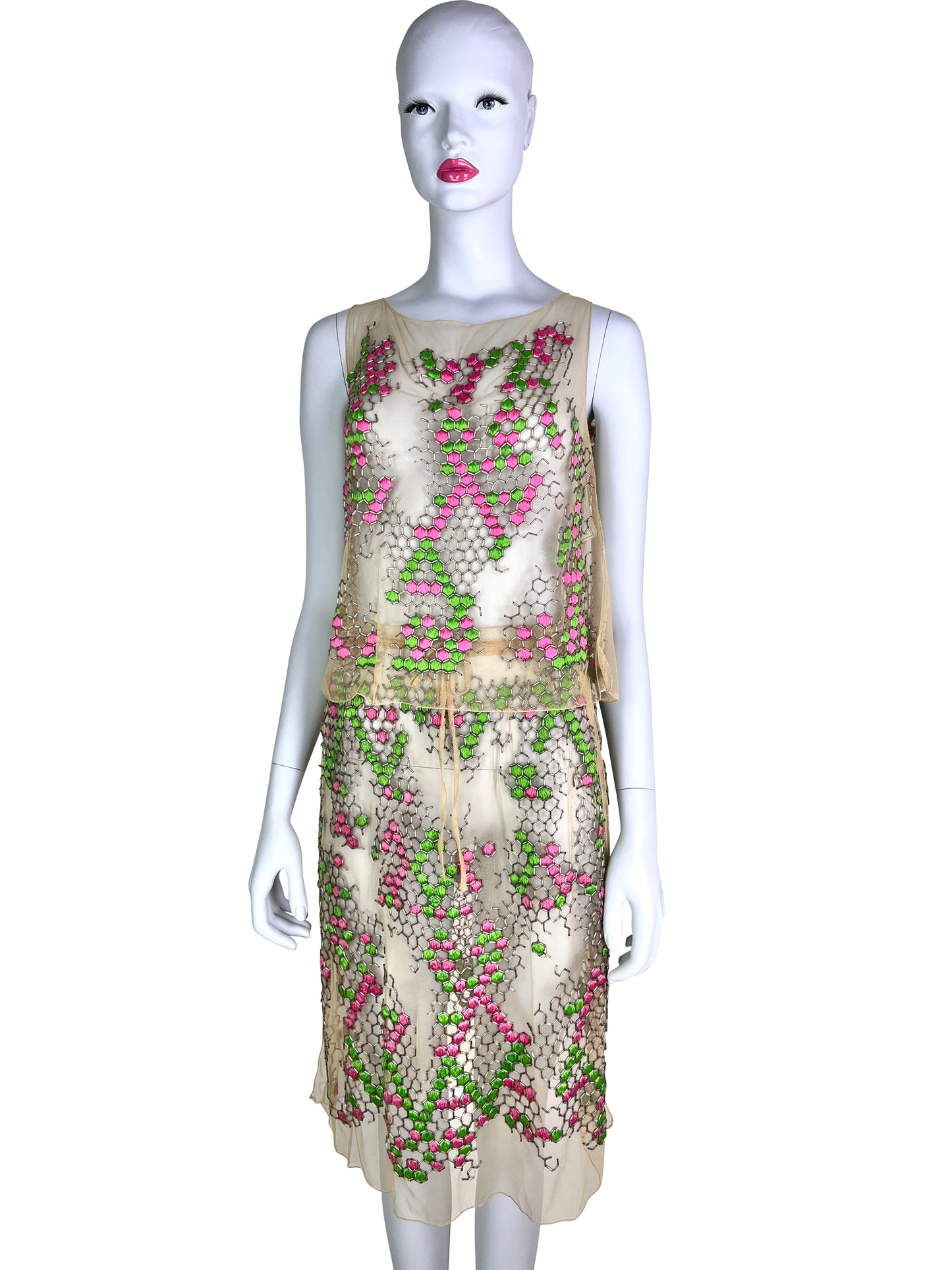 Fendi Spring 2000 Embroidered Mesh Ensemble