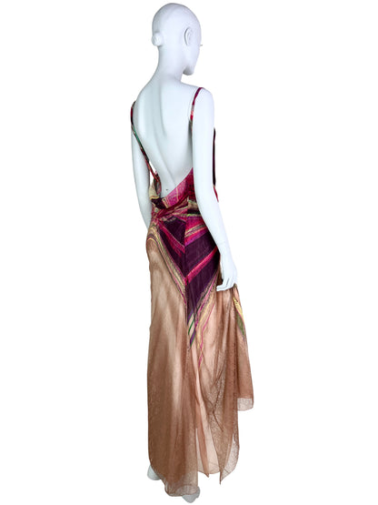 Versace Fall 2000 Lace Printed Gown QV Archive Versace Fall 2000 Lace Printed Gown QV Archive