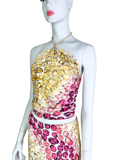 Roberto Cavalli Spring 2000 Gemstone Print Silk Set