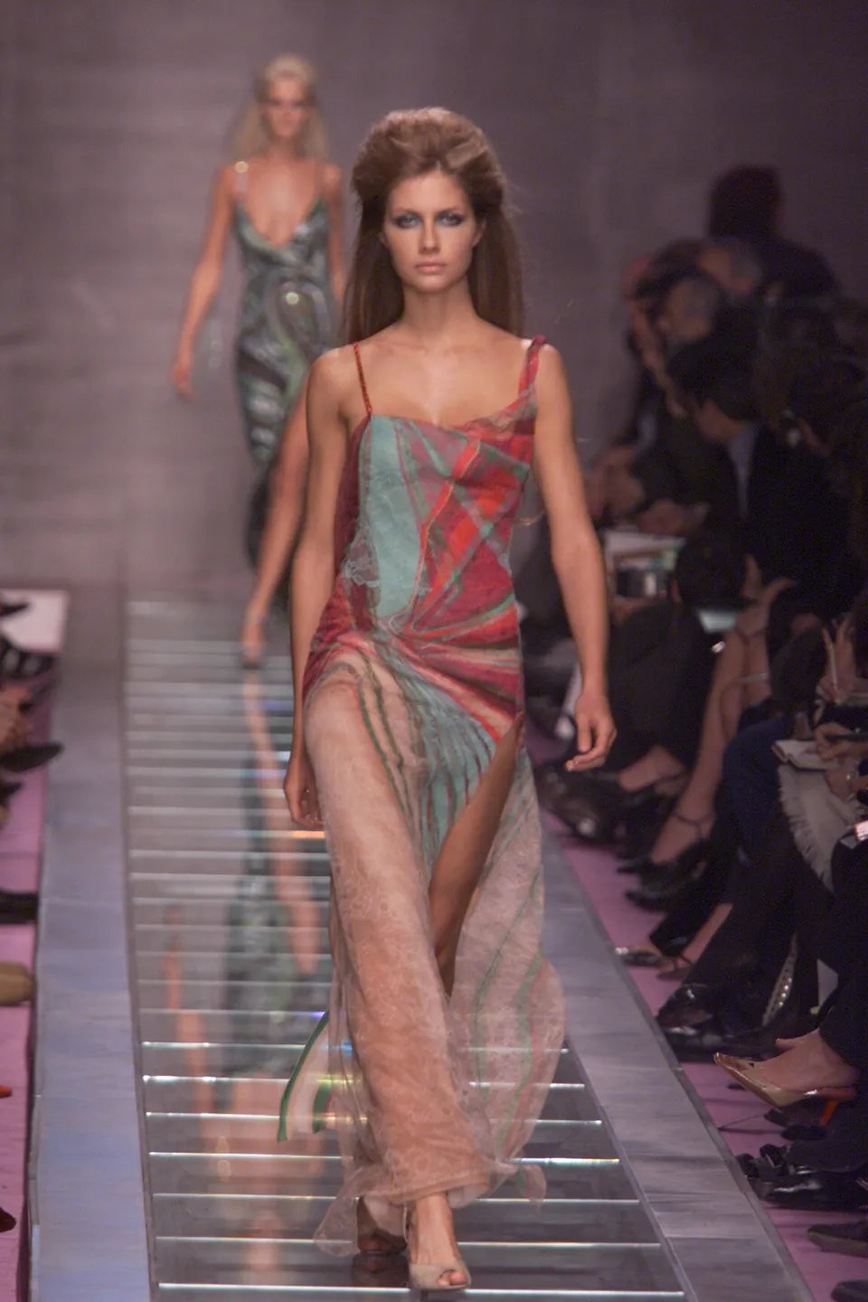 2000s versace dress Gianni Versace Couture Vintage Purple Runway Dress S/S 2000