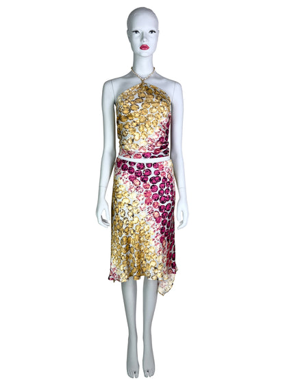 Roberto Cavalli Spring 2000 Gemstone Print Silk Set