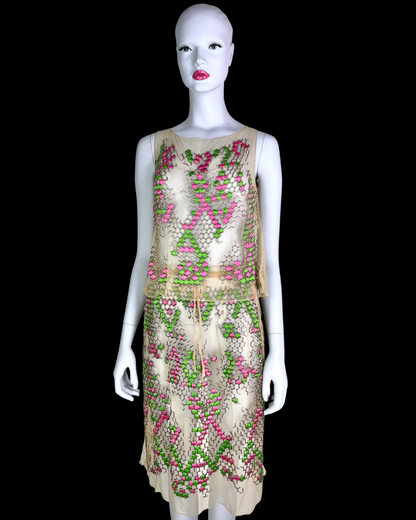 Fendi Spring 2000 Embroidered Mesh Ensemble