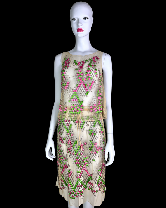 Fendi Spring 2000 Embroidered Mesh Ensemble