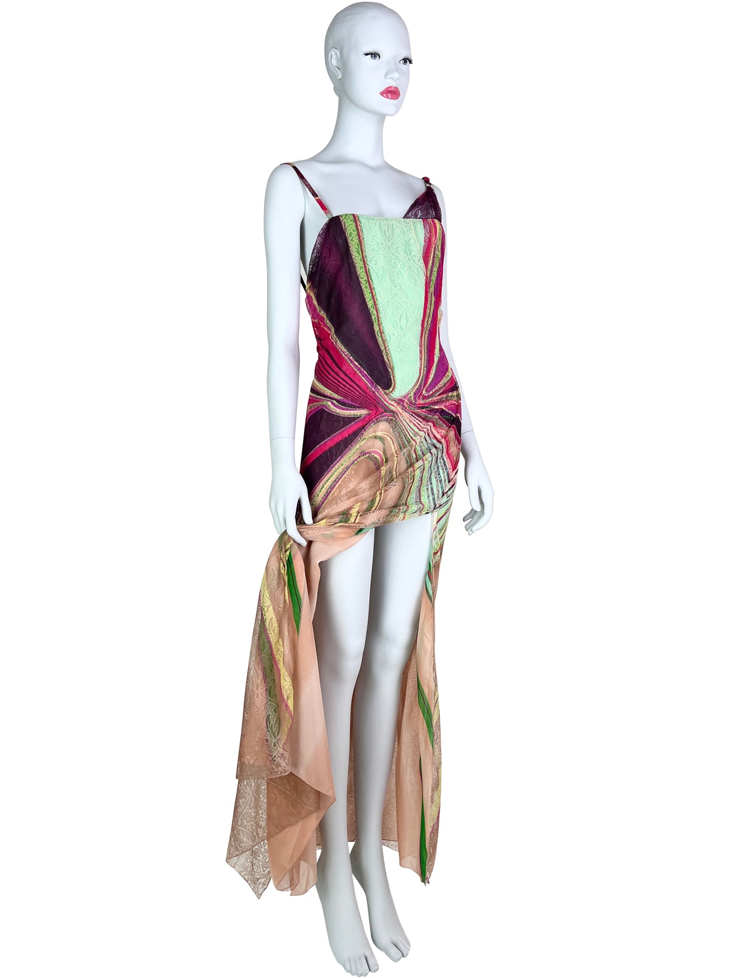 Versace Fall 2000 Lace Printed Gown
