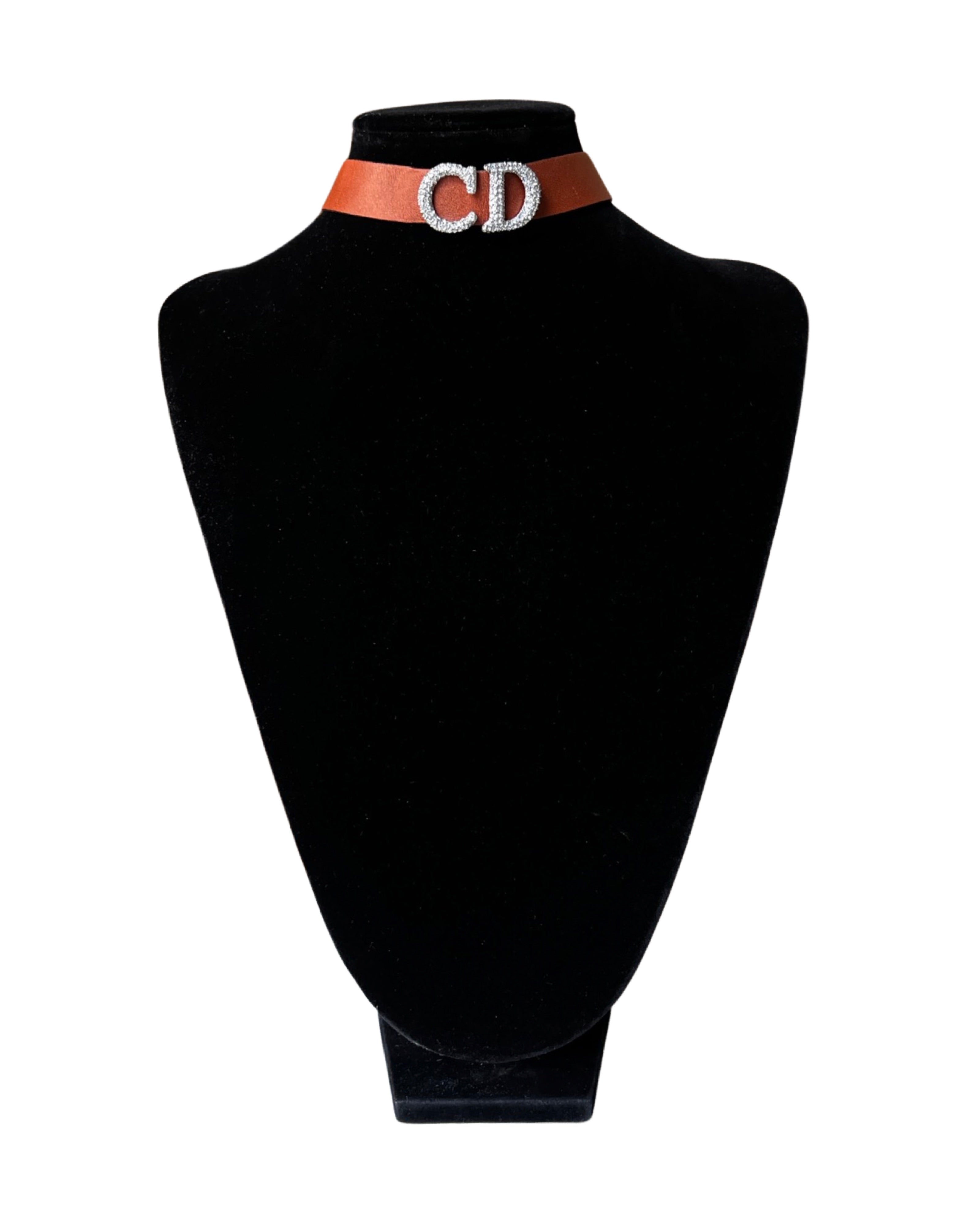 Dior Spring 2000 Leather CD Choker Necklace
