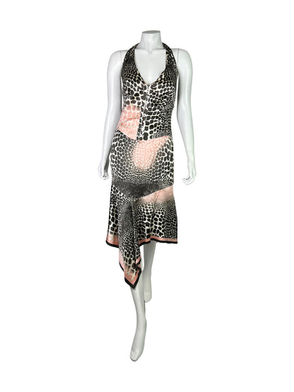 Roberto Cavalli Spring 2004 Corset Halter Neck Silk Dress