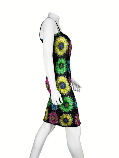 Versace Spring 2002 Sunflower Print Dress