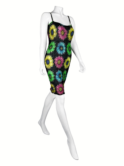 Versace Spring 2002 Sunflower Print Dress