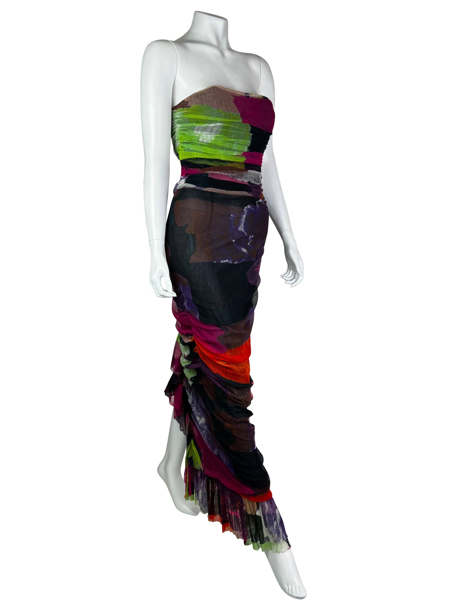 Christian Lacroix Spring 2003 Mesh Ruched Dress