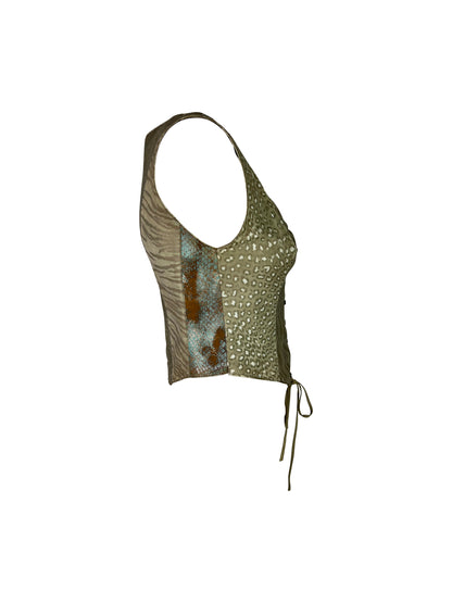 Roberto Cavalli Fall 1994 Leather Patchwork Top