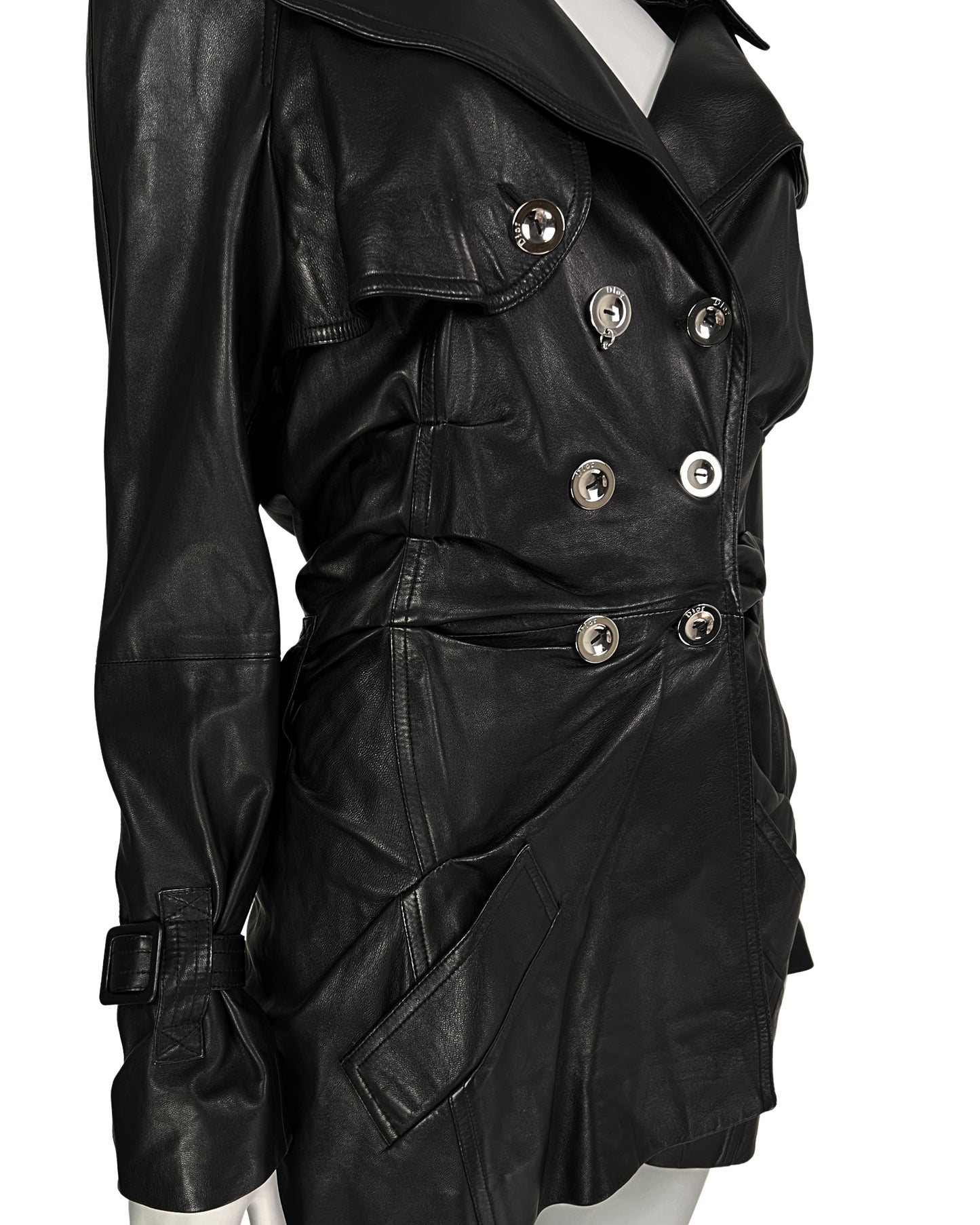 Dior Spring 2004 RTW Draped Leather Jacket