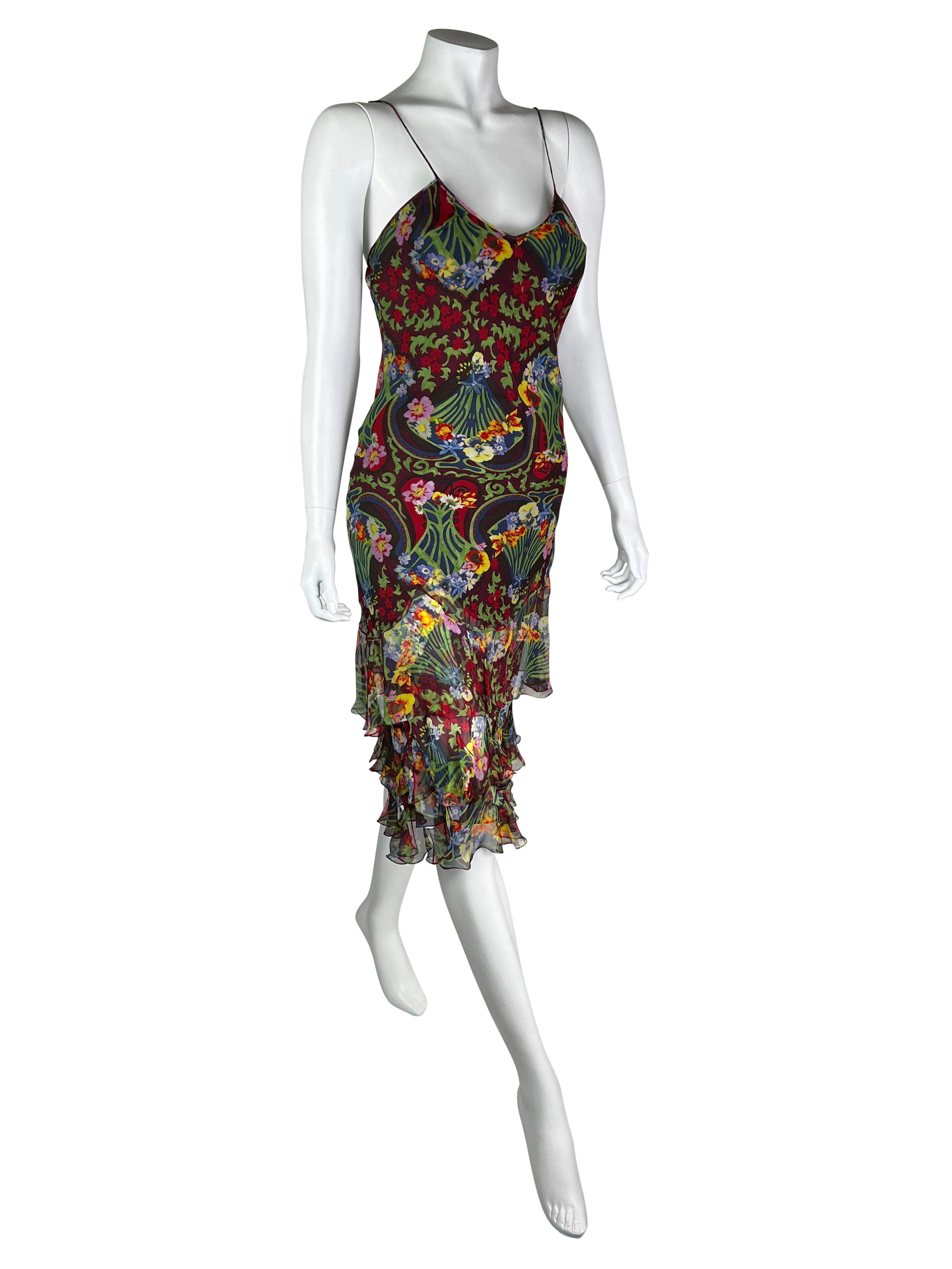 Dior by John Galliano Fall 2005 Silk Ruffle Dress