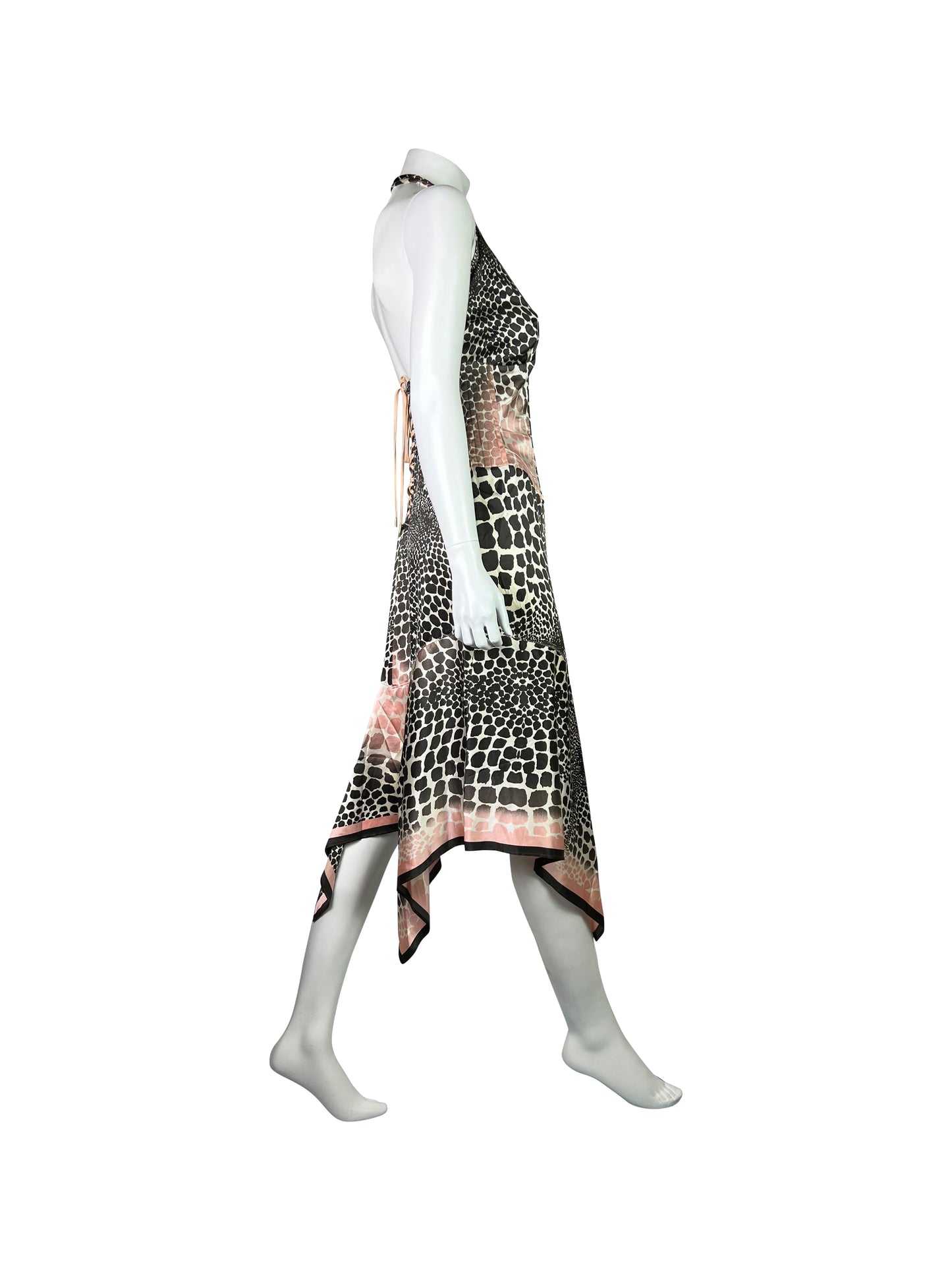 Roberto Cavalli Spring 2004 Corset Halter Neck Silk Dress