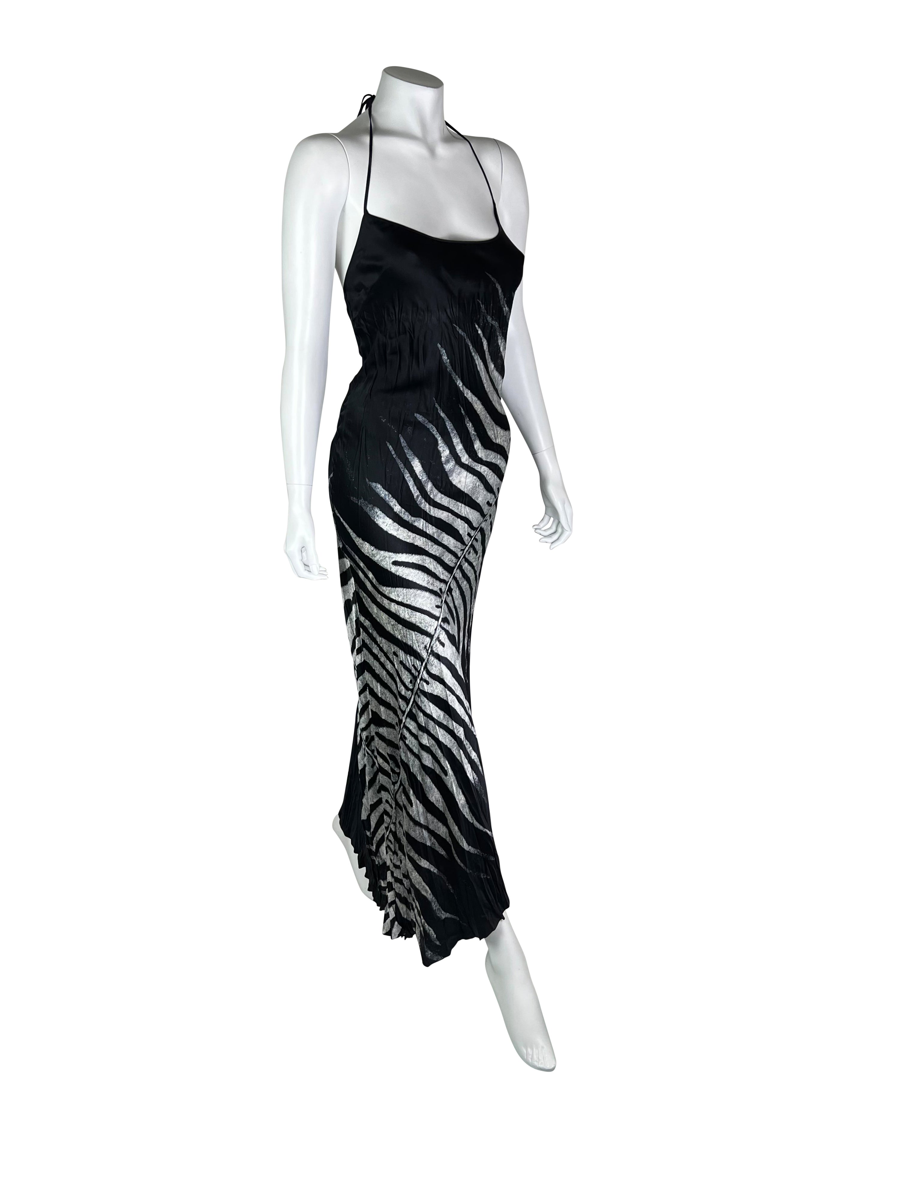 Roberto Cavalli Spring 2000 Printed Silk Dress