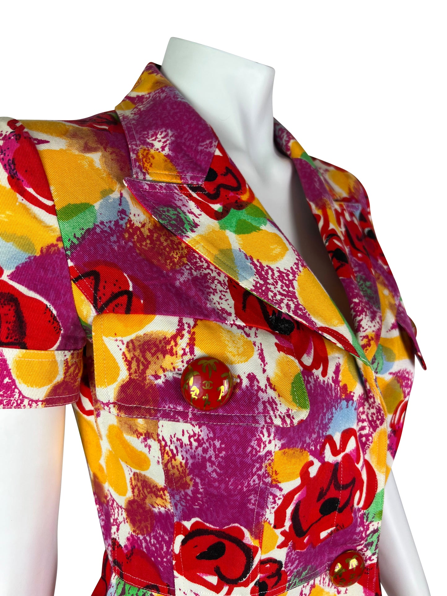Chanel Spring 1997 Runway Camélia Cotton Dress