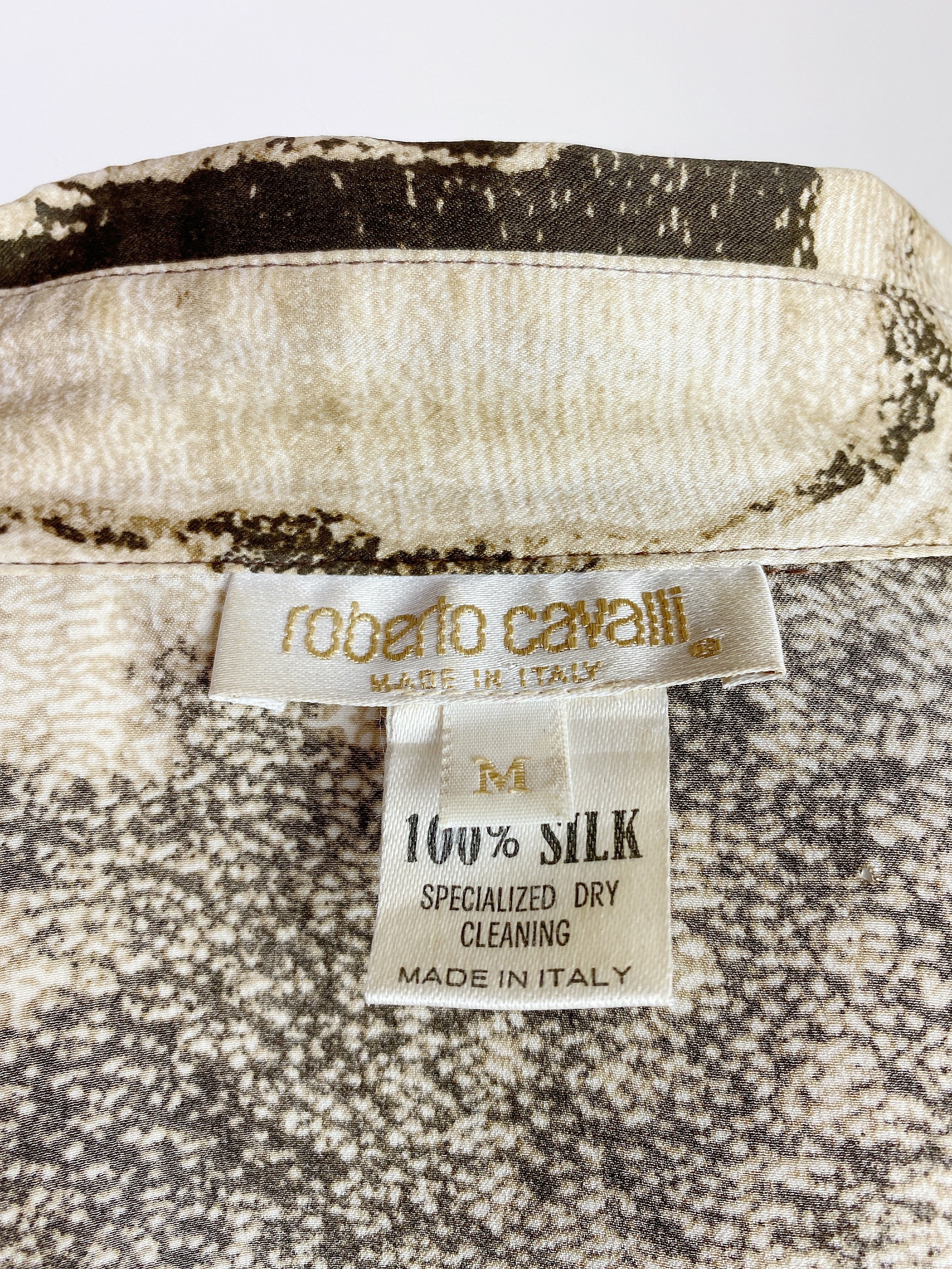 Roberto Cavalli Fall 1994 Printed Silk Blouse