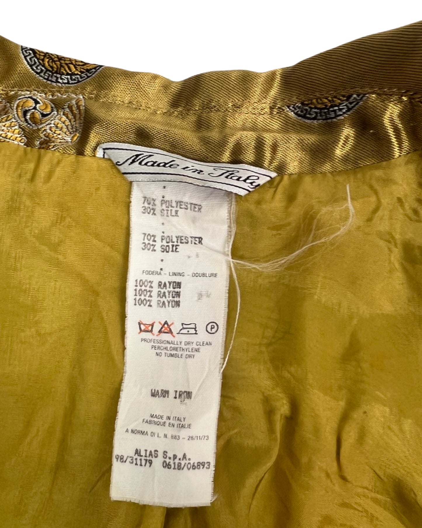 Gianni Versace Fall 1997 Golden Coin Print Suit