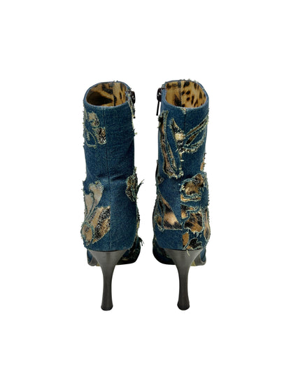 Roberto Cavalli Fall 2001 Denim Ankle Boots