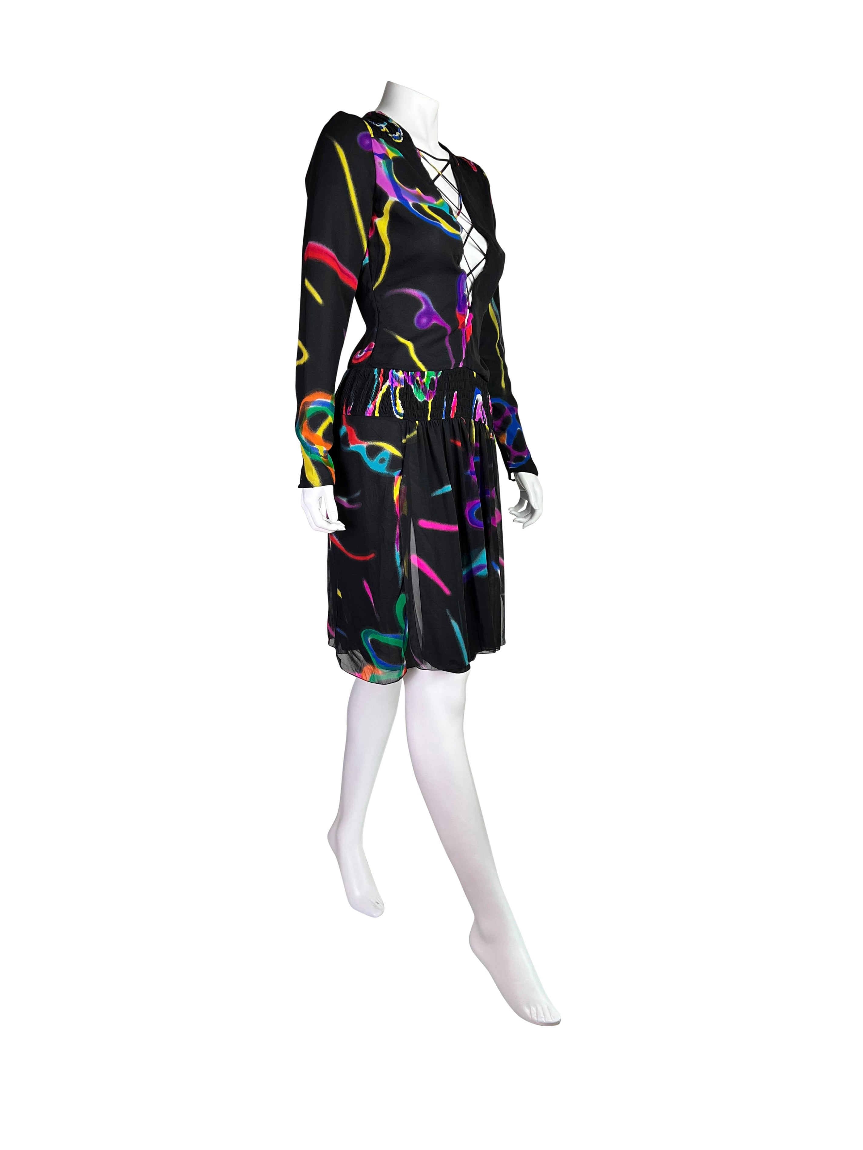 Versace Spring 2002 RTW Silk Cut Out Dress