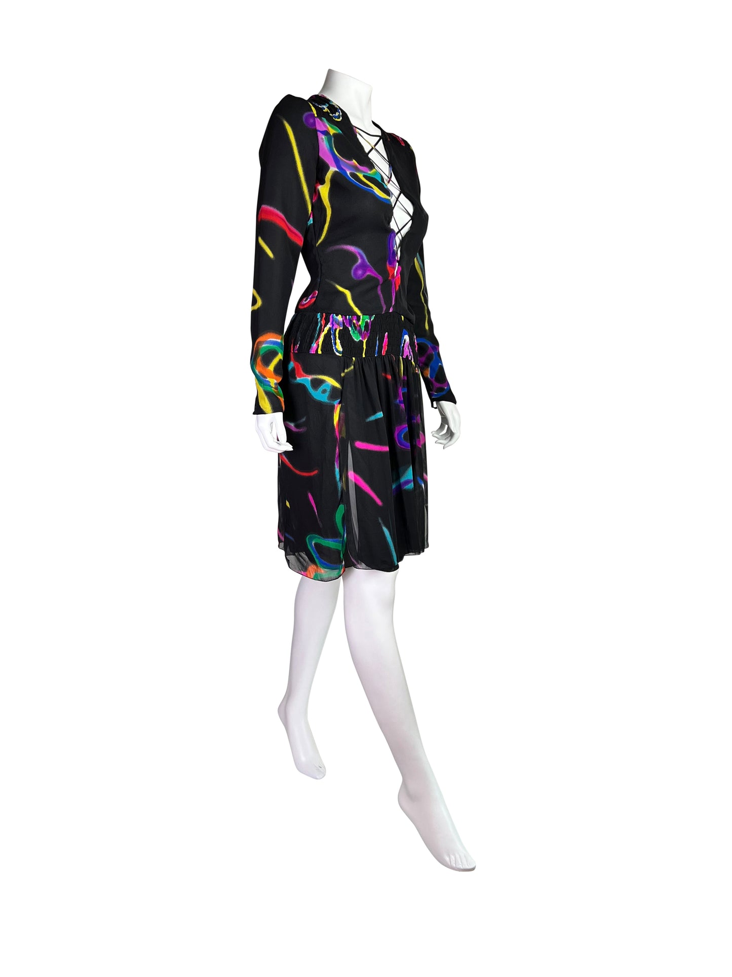 Highly Documented Versace Spring 2002 RTW Silk Cut Out Dress
