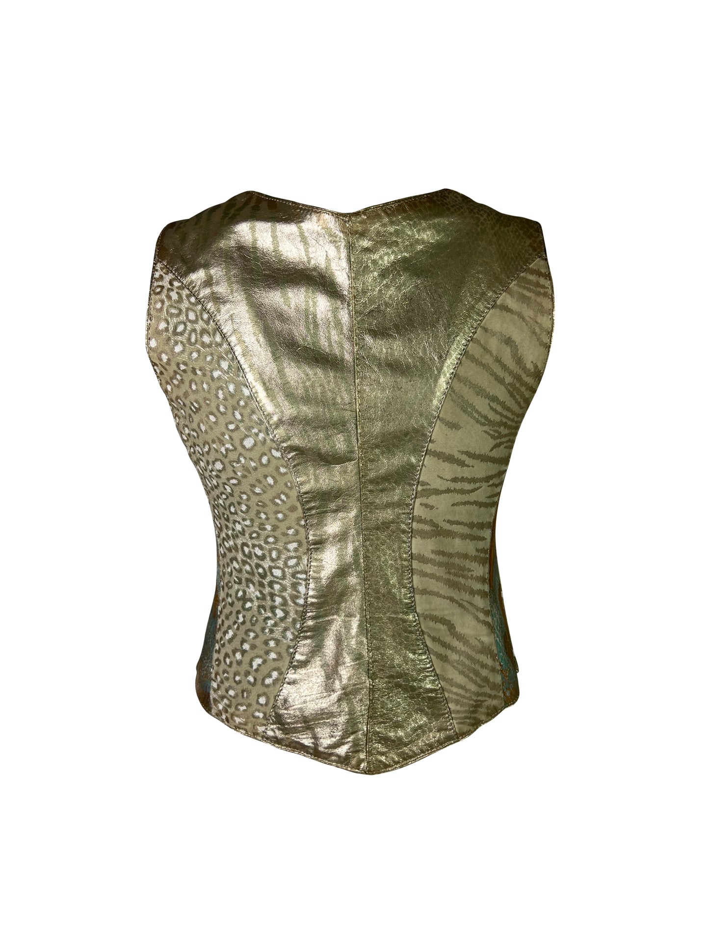 Roberto Cavalli Fall 1994 Leather Patchwork Top