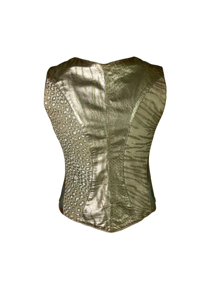 Roberto Cavalli Fall 1994 Leather Patchwork Top