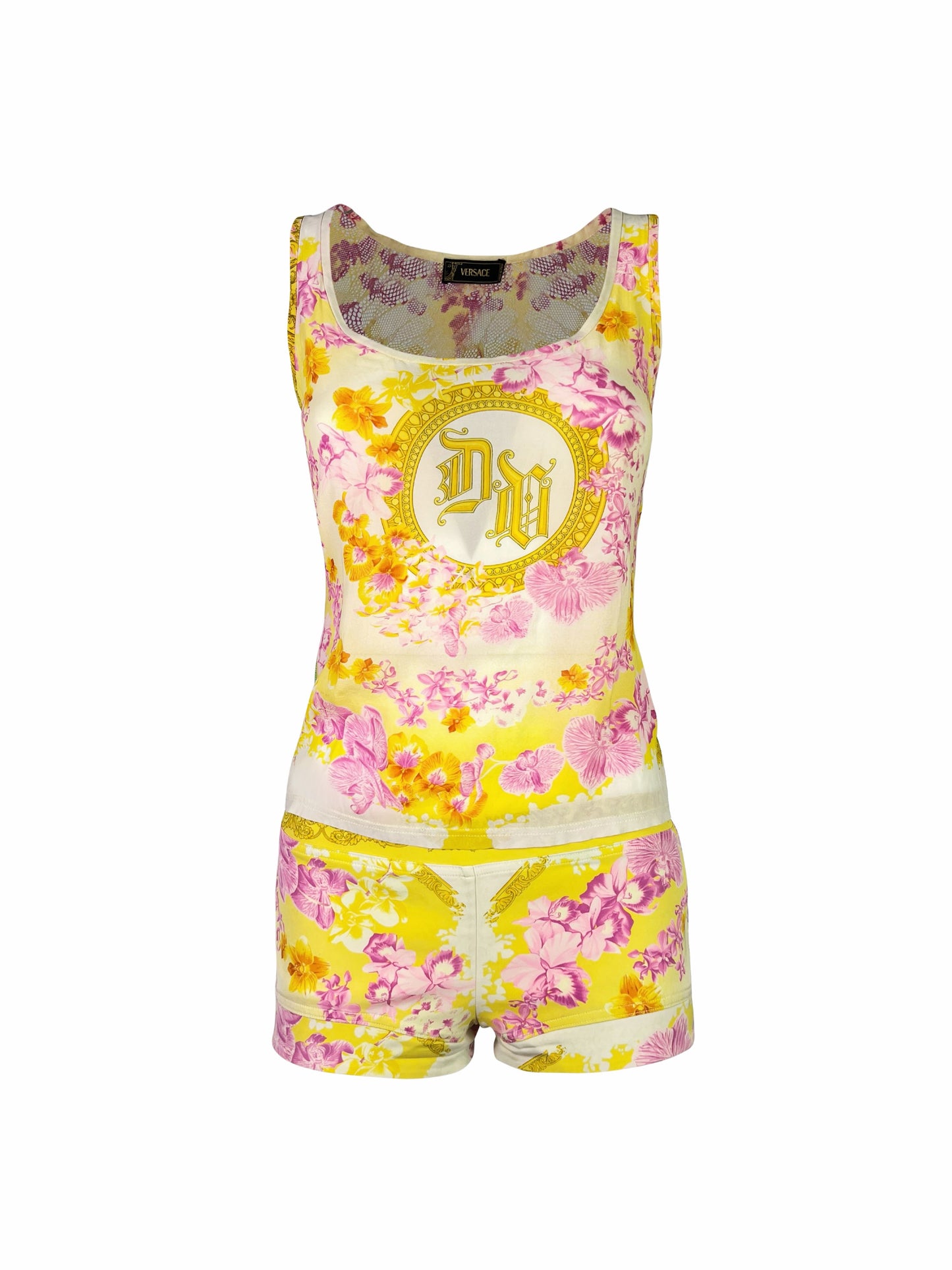 Versace Spring 2004 Orchid Print Short Set