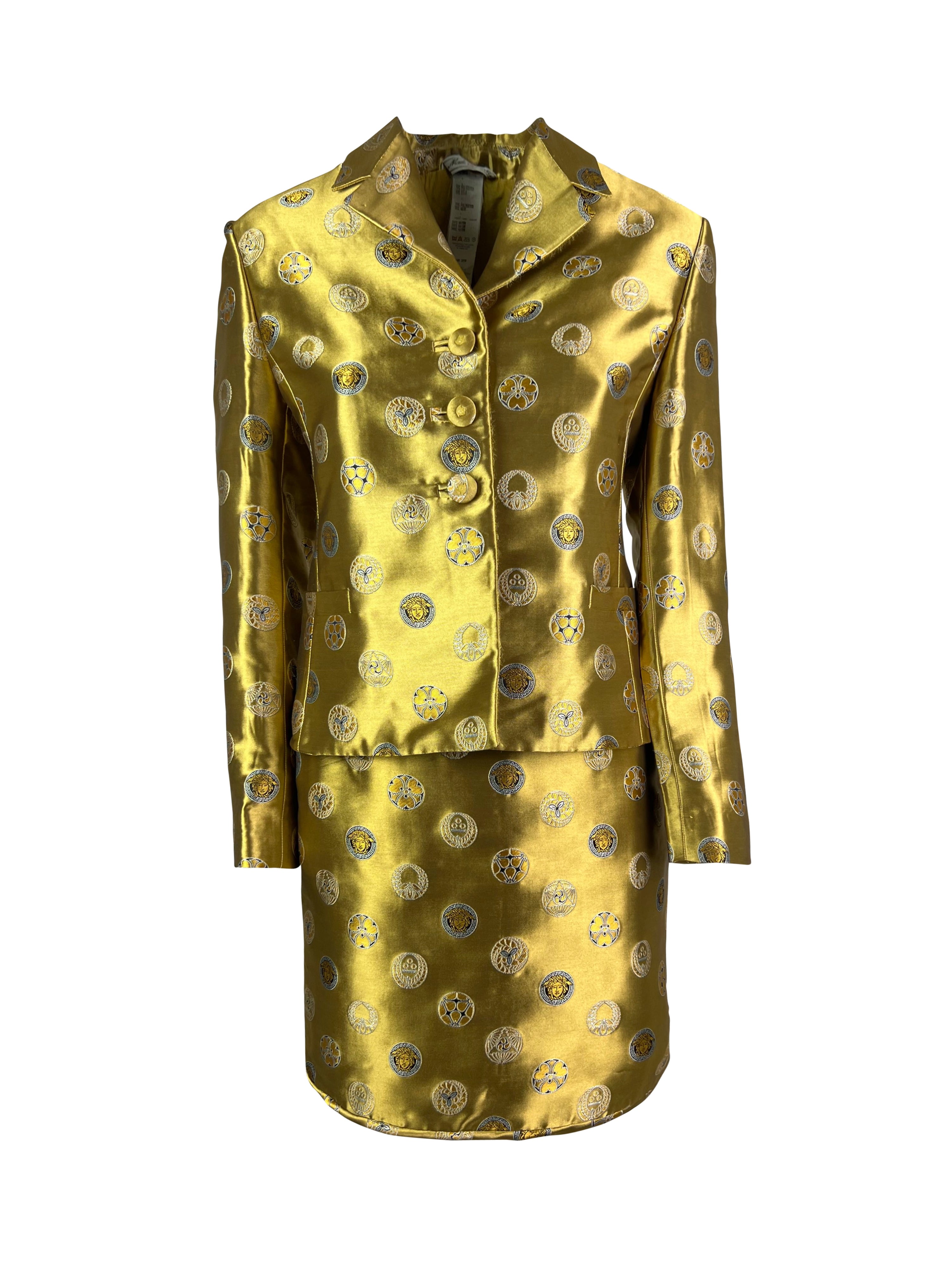 Gianni Versace Fall 1997 Golden Coin Print Suit