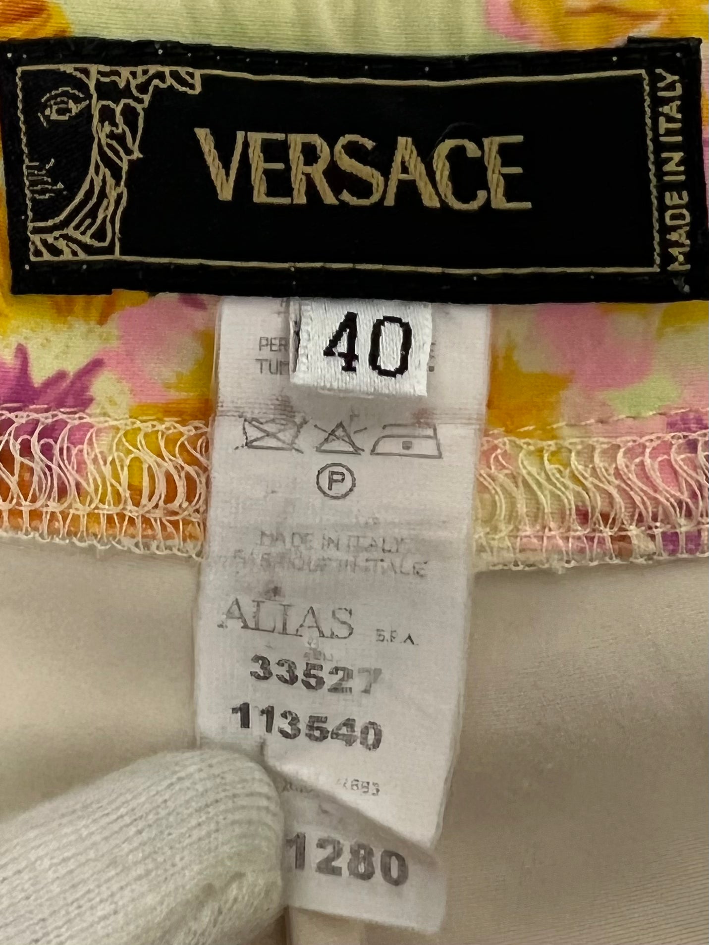 Versace Spring 2004 Orchid Print Short Set