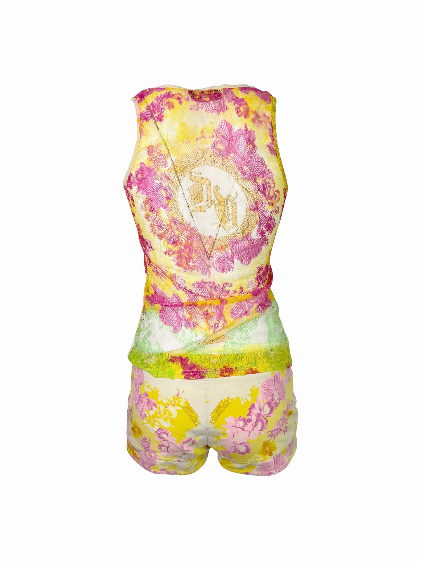 Versace Spring 2004 Orchid Print Short Set