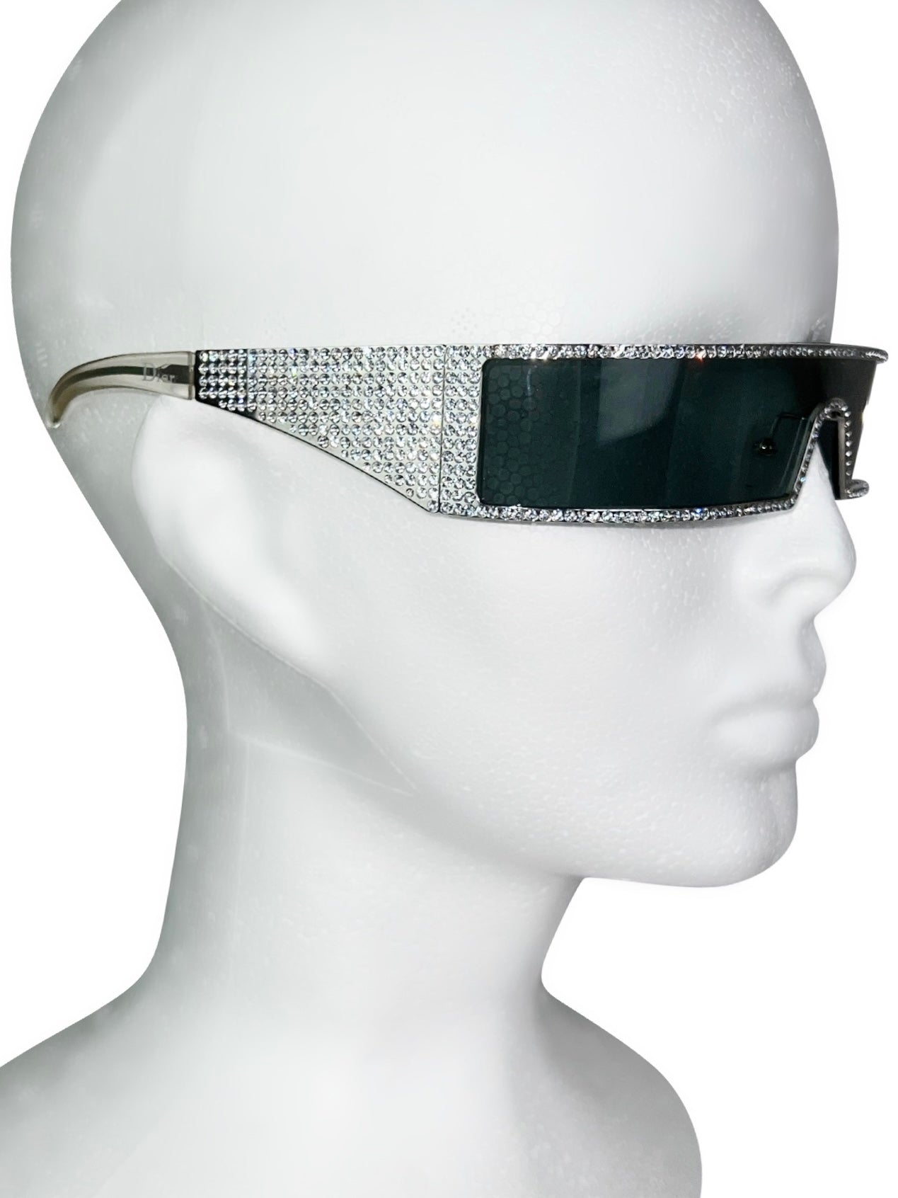 Dior Spring 2003 Punk Swarovski Sunglasses in Clear
