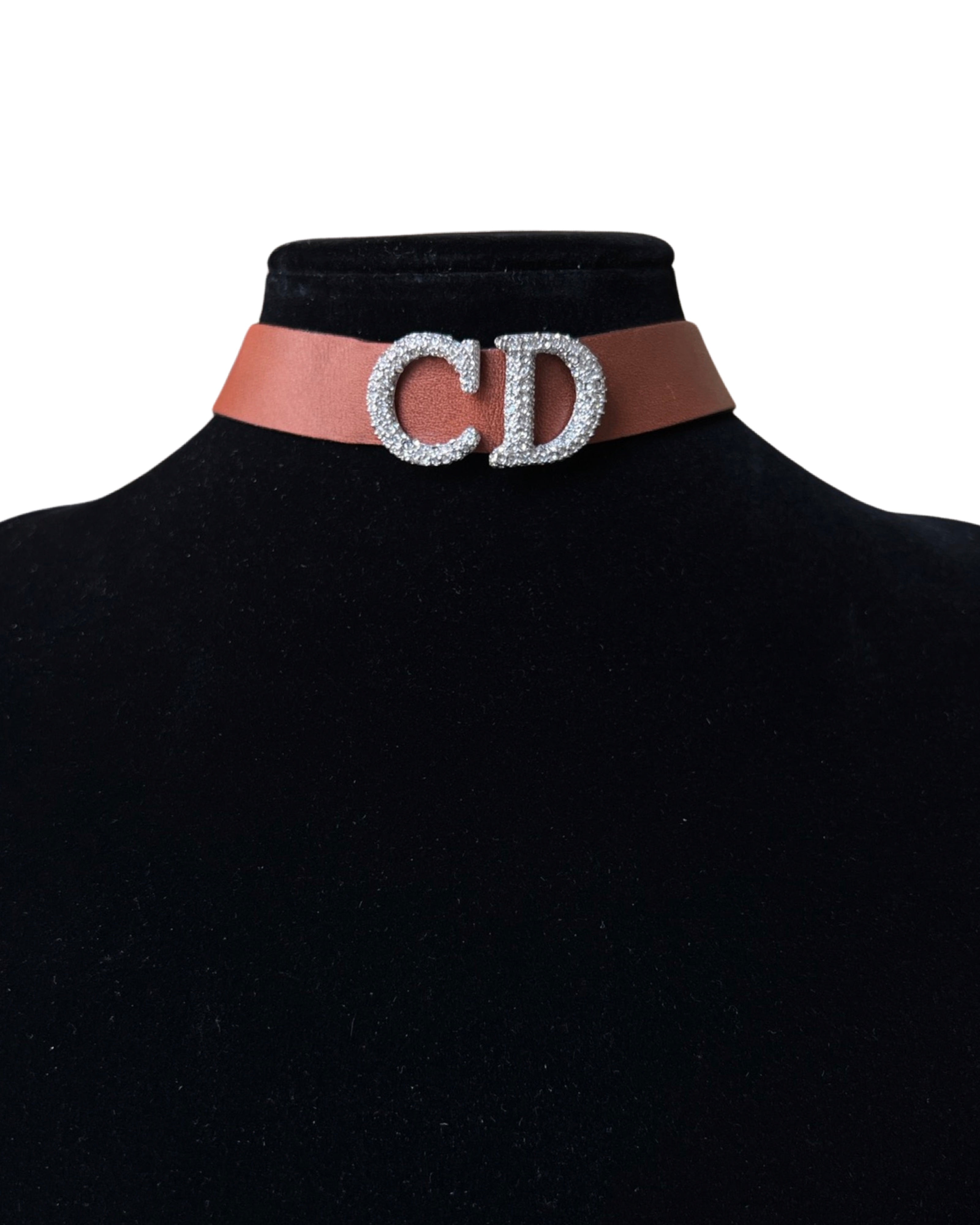 Dior Spring 2000 Leather CD Choker Necklace