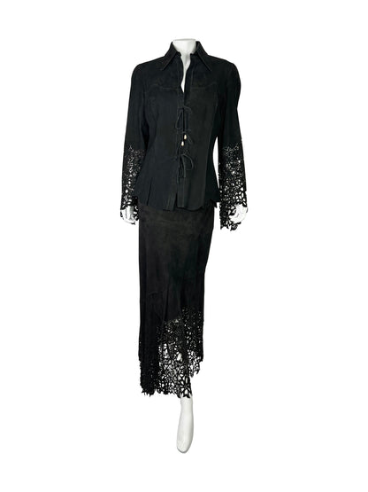 Roberto Cavalli Fall 1999 Suede Leather Set